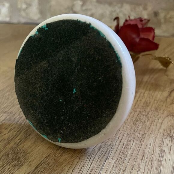 Vintage Single Rose Stem Painted Brass Copper Brutalist Metal Art Marble Base - Picture 16 of 16